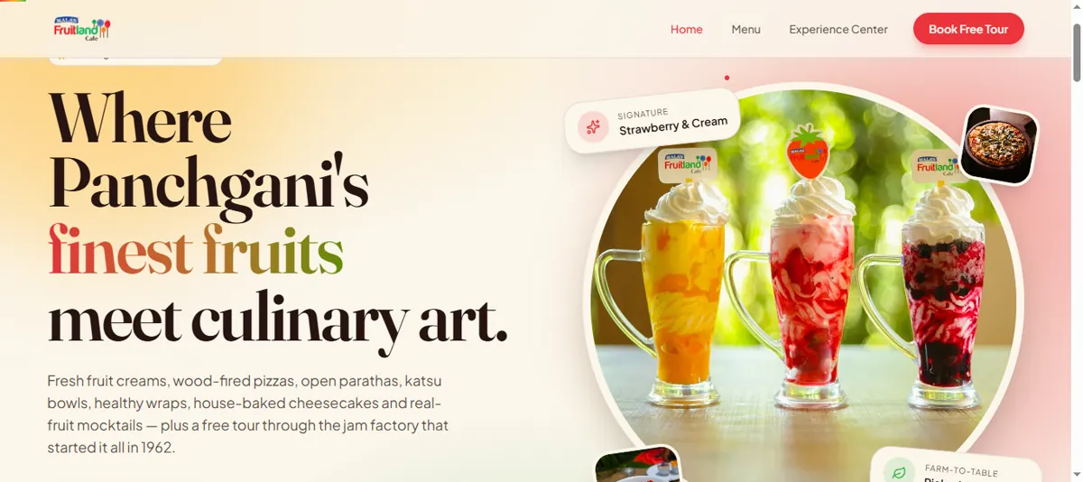 Fruitland Cafe By Malas website — F&B